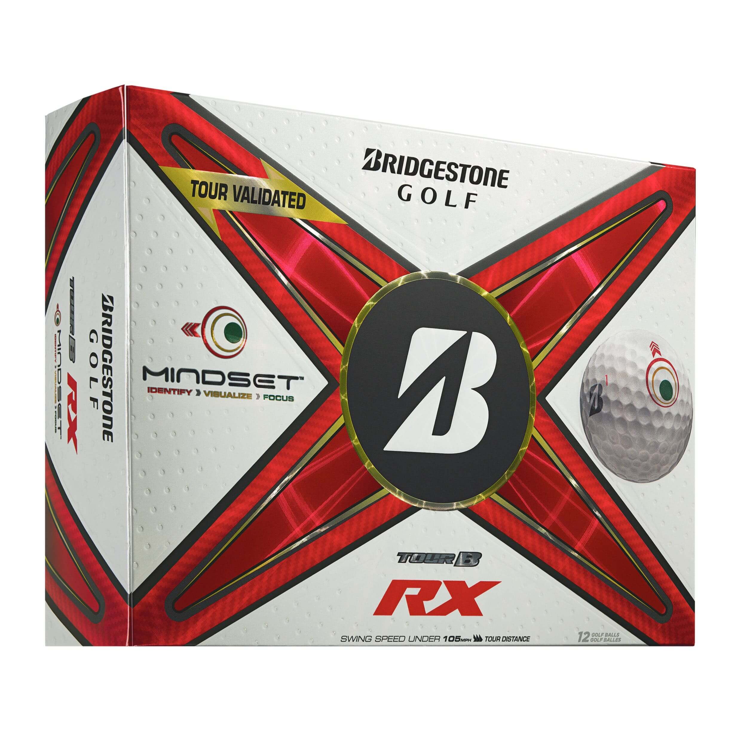 Bridgestone Tour B RX MindSet Golfbälle 2024 Weiß