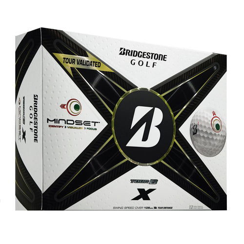 Bridgestone Tour B X MindSet Golfbälle 2024 Weiß