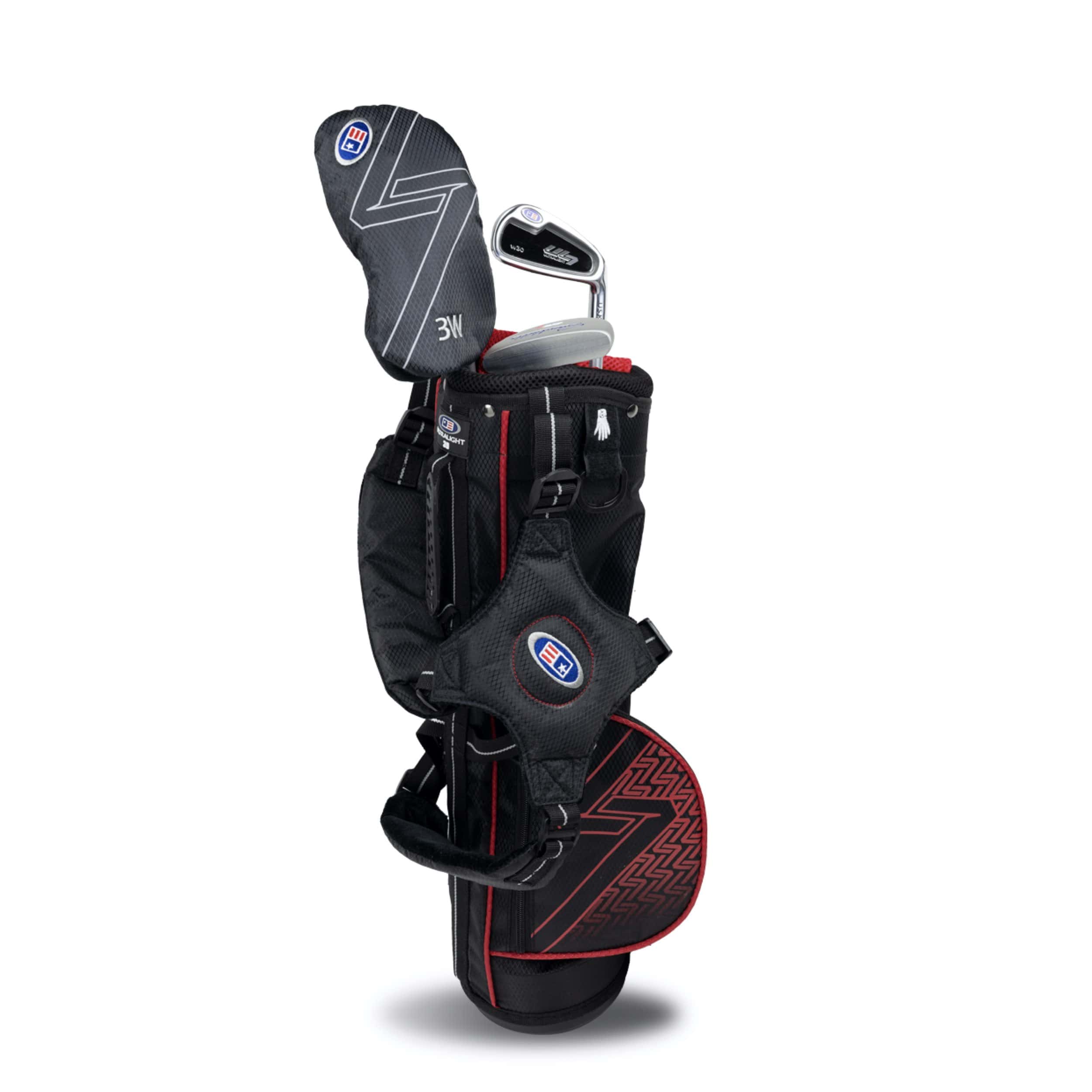 US Kids Golf Ultralight 39 Stand Bag 3 Schläger Set UL39 Rot