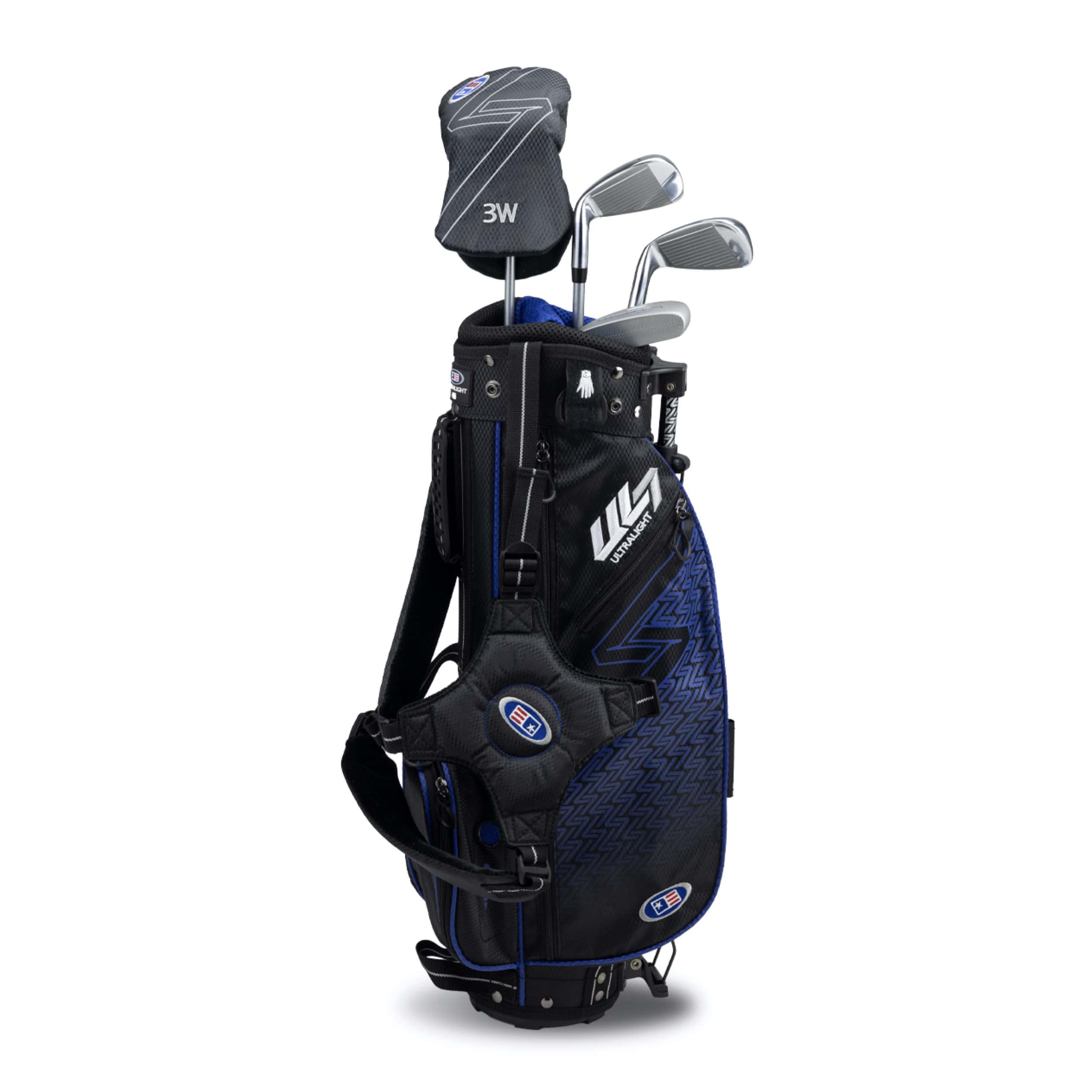 US Kids Golf Ultralight 45 Stand Bag 4 Schläger Set UL45 Blau