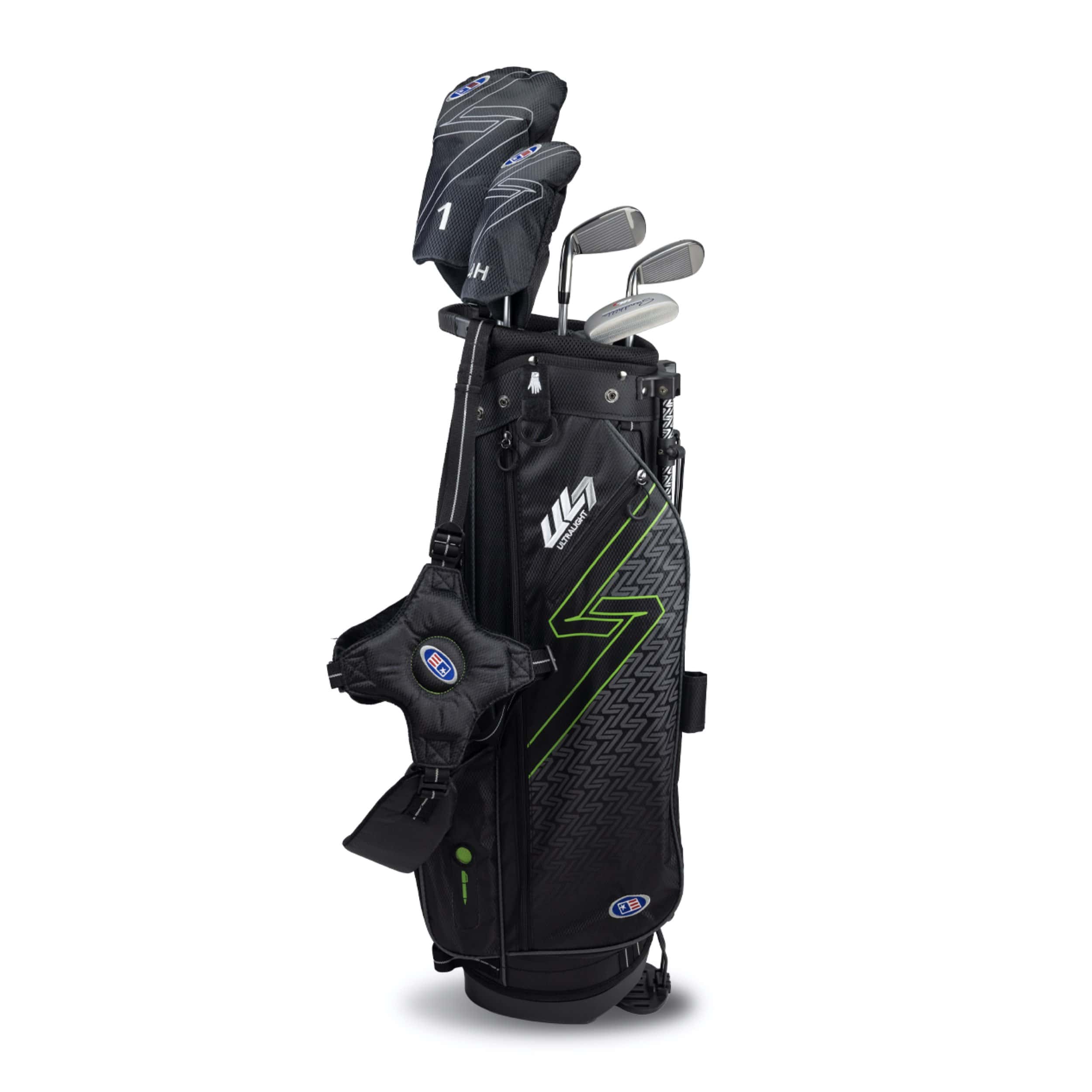 US Kids Golf Ultralight 57 Stand Bag 5 Schläger Set UL57 Grün